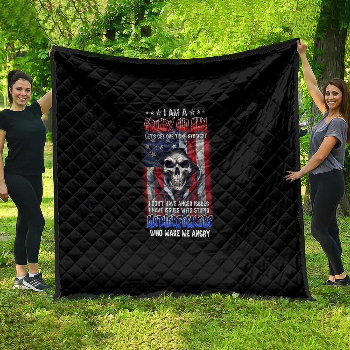 I Am A Grumpy Old Man Quilt - Wonder Print Shop