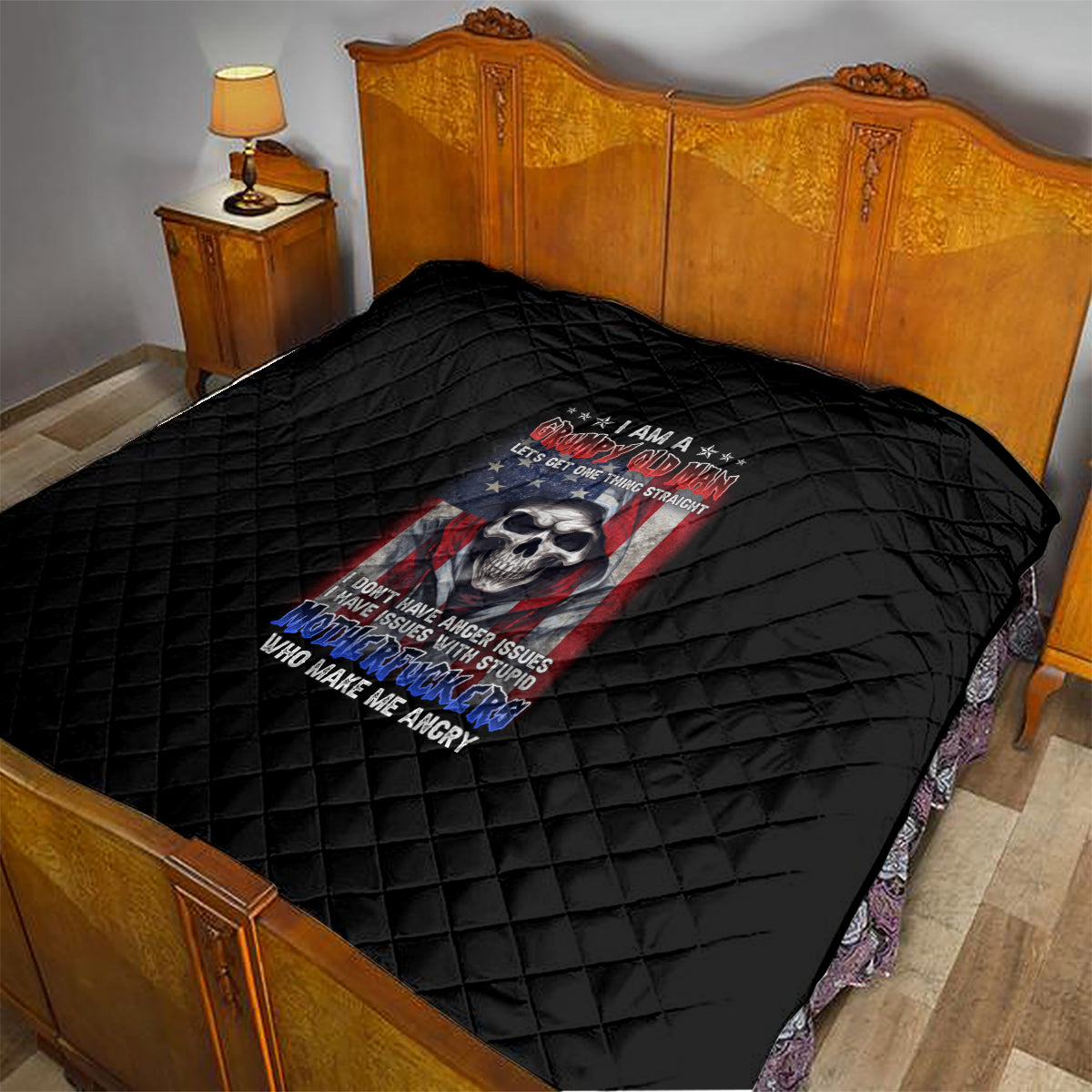 I Am A Grumpy Old Man Quilt - Wonder Print Shop