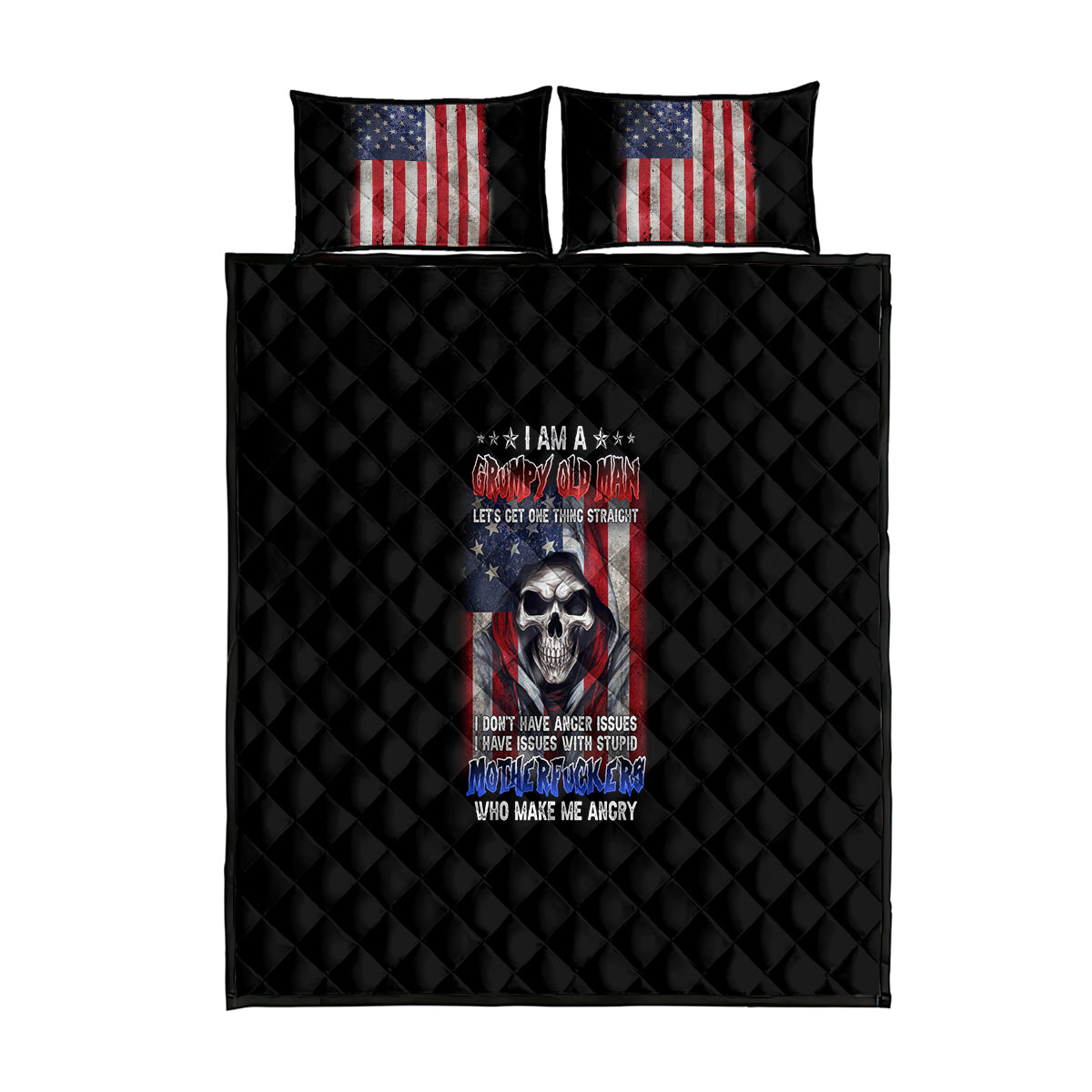 I Am A Grumpy Old Man Quilt Bed Set - Wonder Print Shop