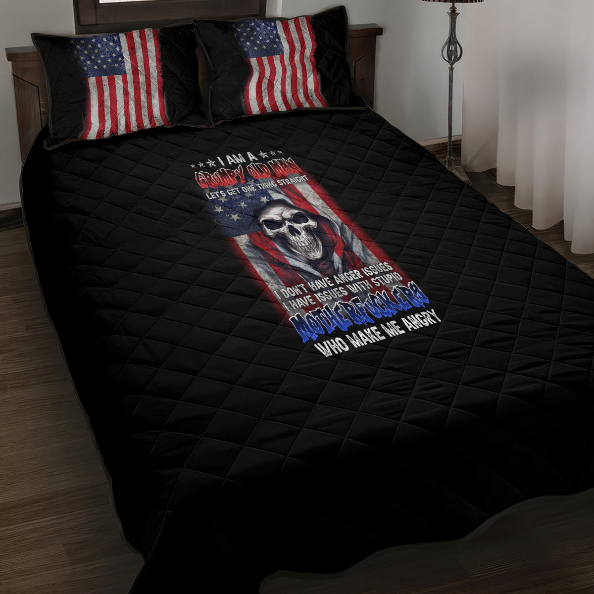 I Am A Grumpy Old Man Quilt Bed Set - Wonder Print Shop