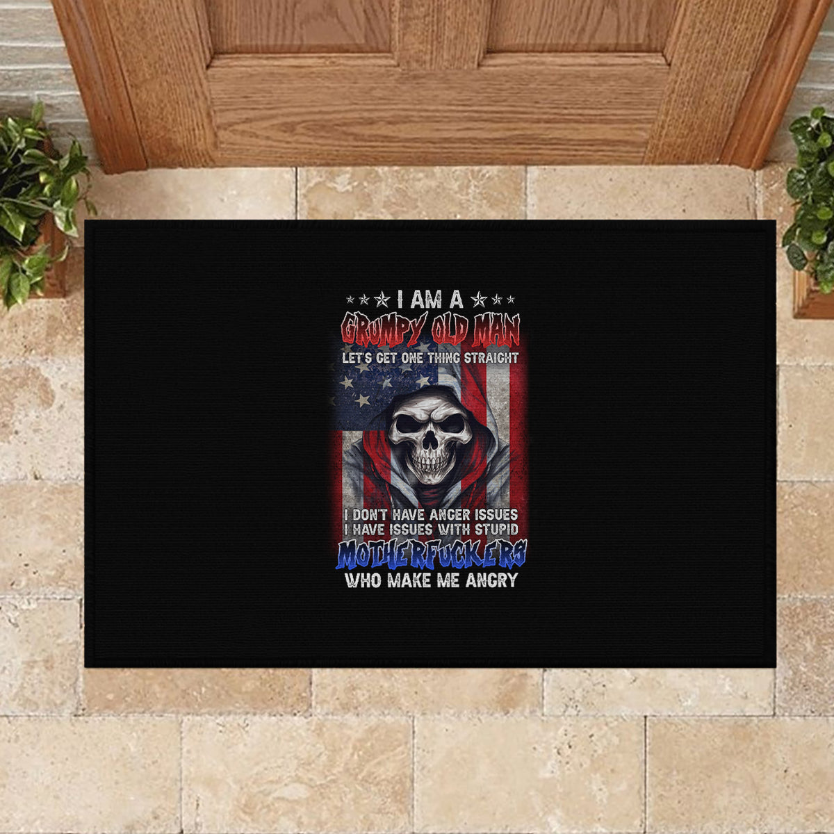 I Am A Grumpy Old Man Rubber Doormat - Wonder Print Shop