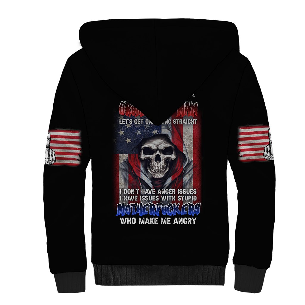 I Am A Grumpy Old Man Sherpa Hoodie - Wonder Print Shop