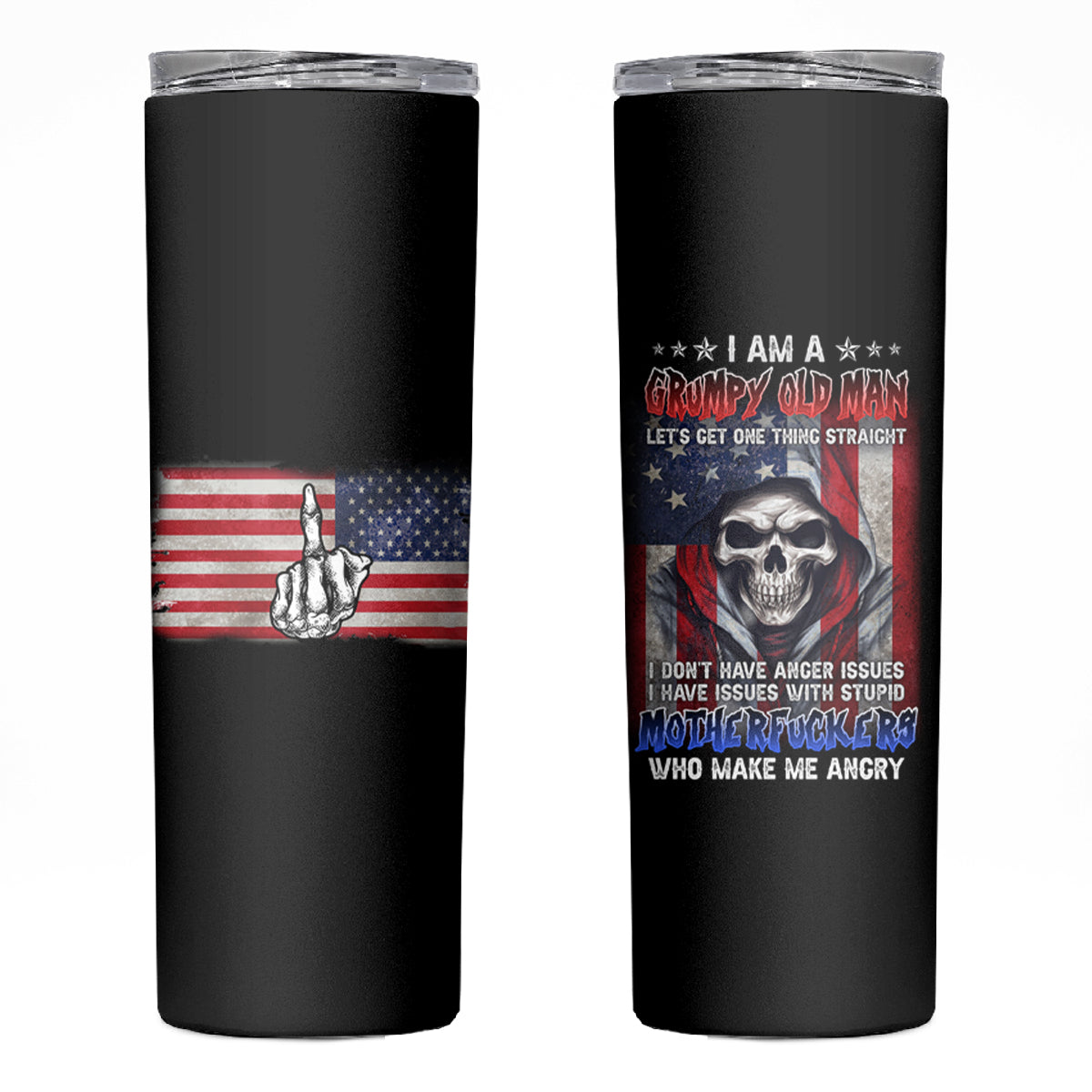 I Am A Grumpy Old Man Skinny Tumbler - Wonder Print Shop