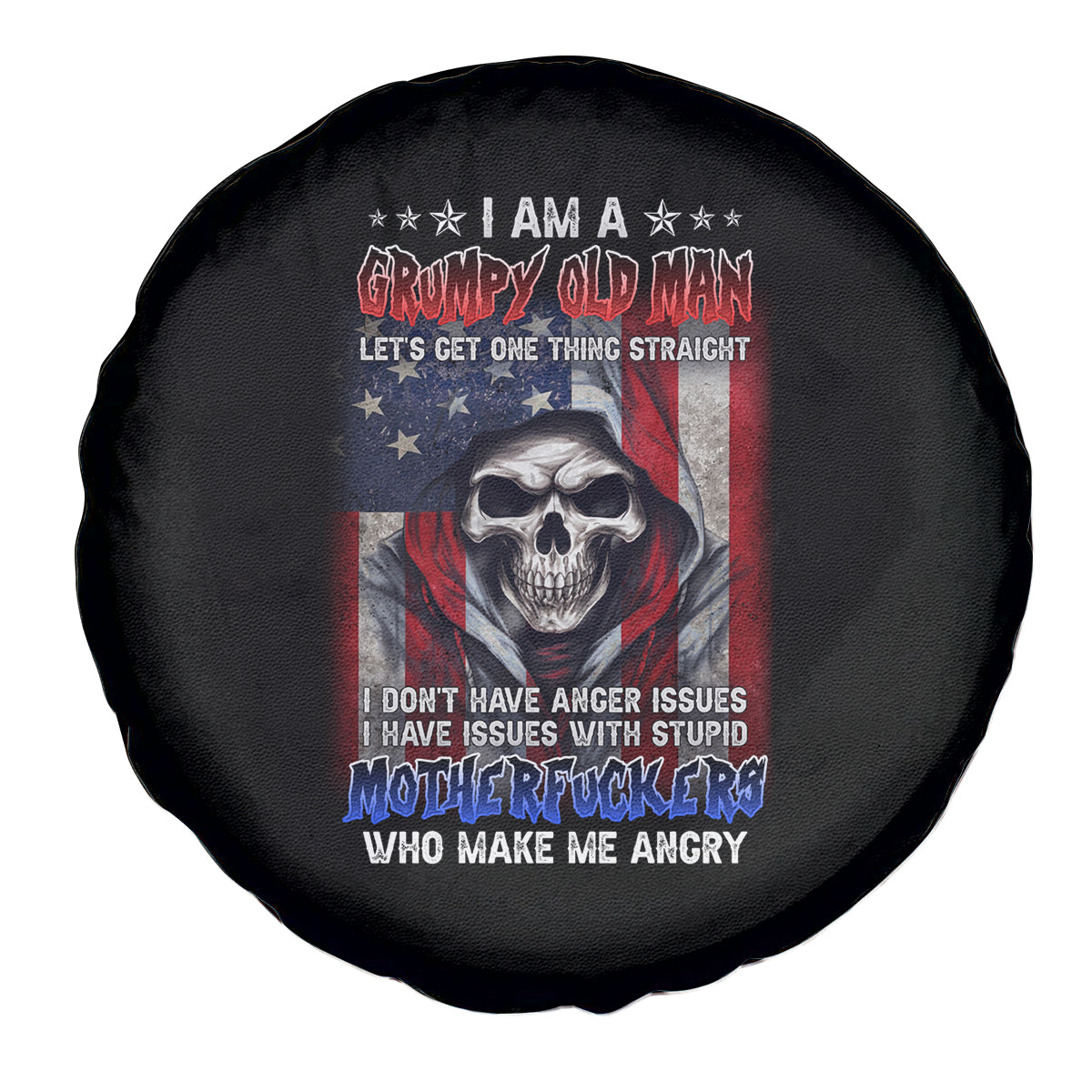 I Am A Grumpy Old Man Spare Tire Cover - Wonder Print Shop