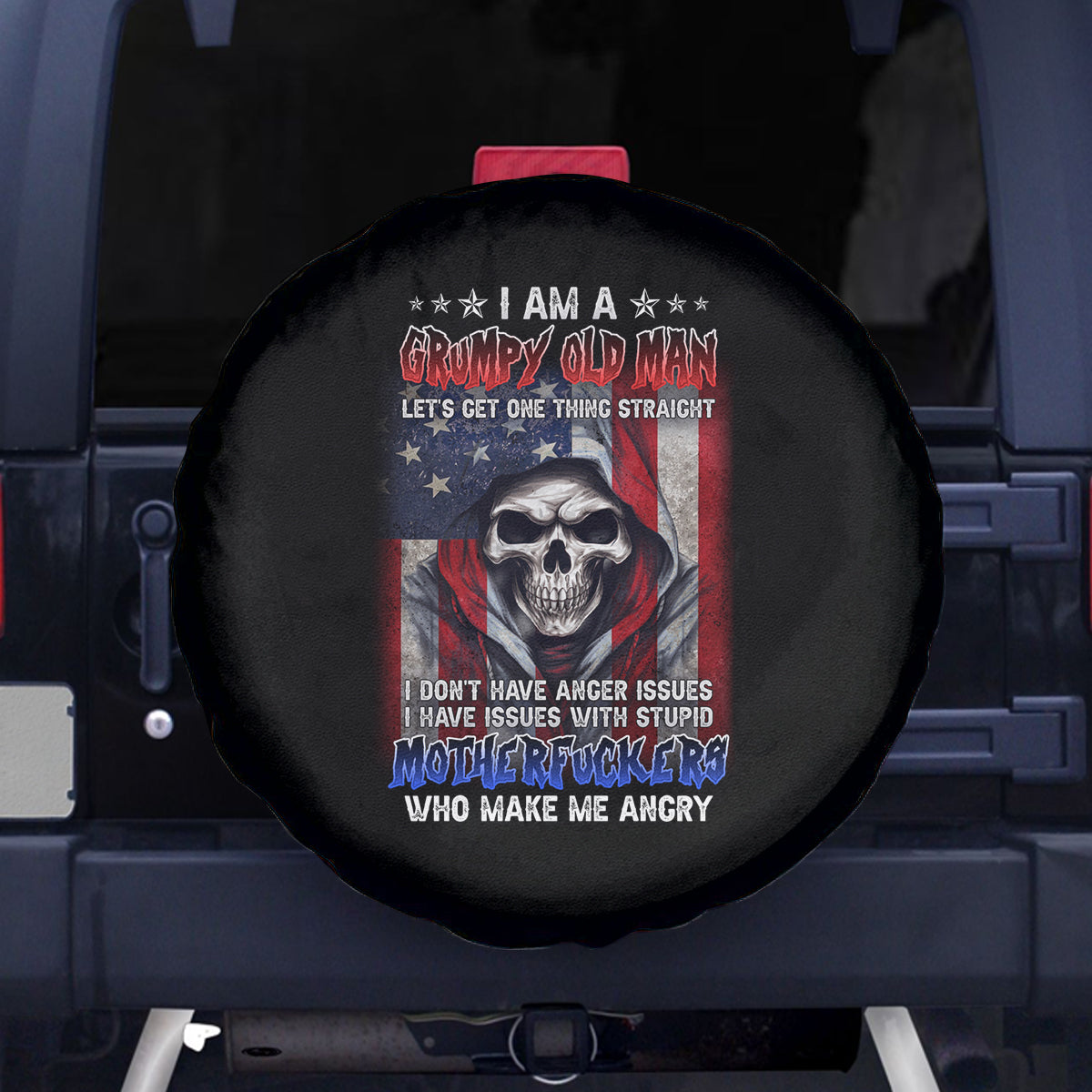 I Am A Grumpy Old Man Spare Tire Cover - Wonder Print Shop