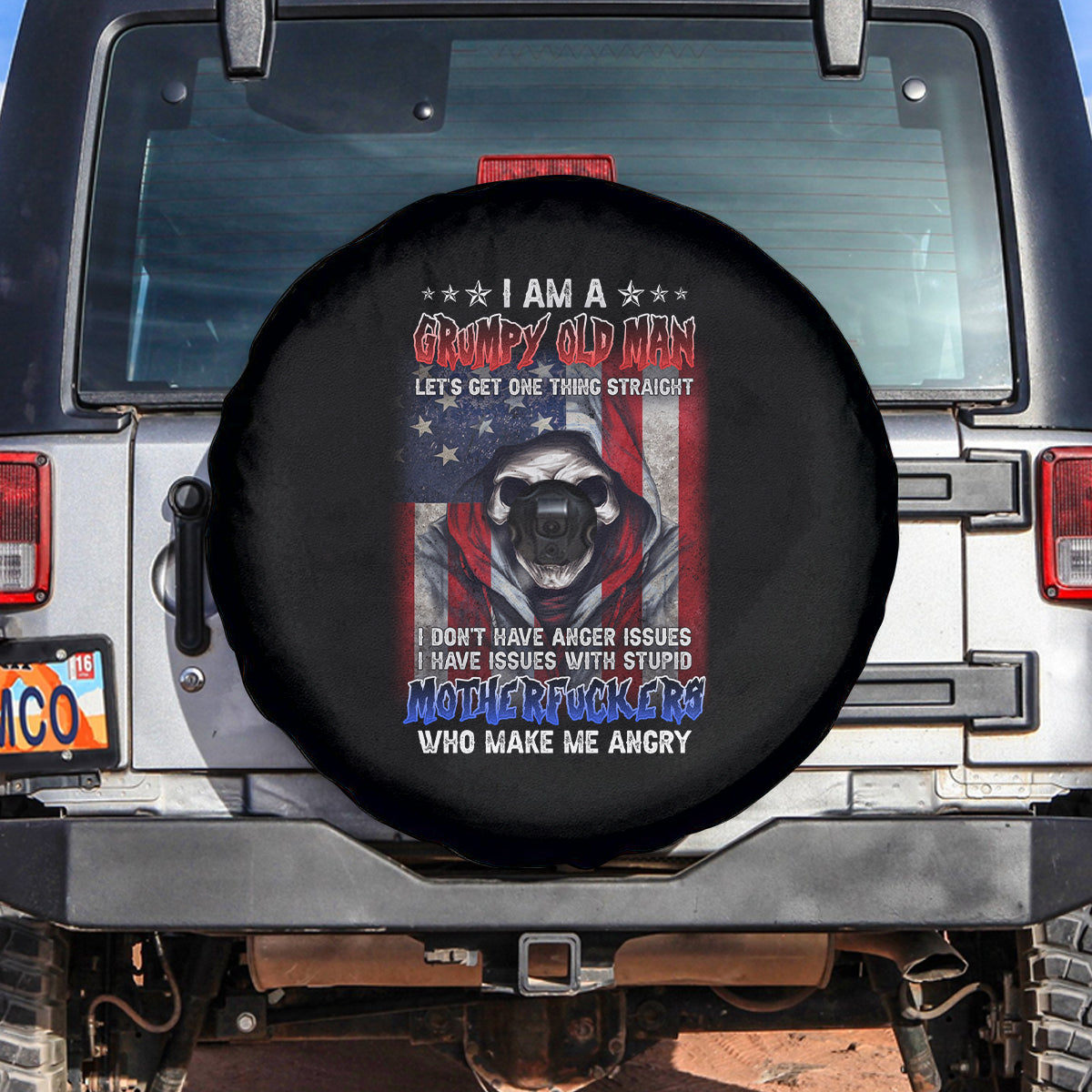 I Am A Grumpy Old Man Spare Tire Cover - Wonder Print Shop