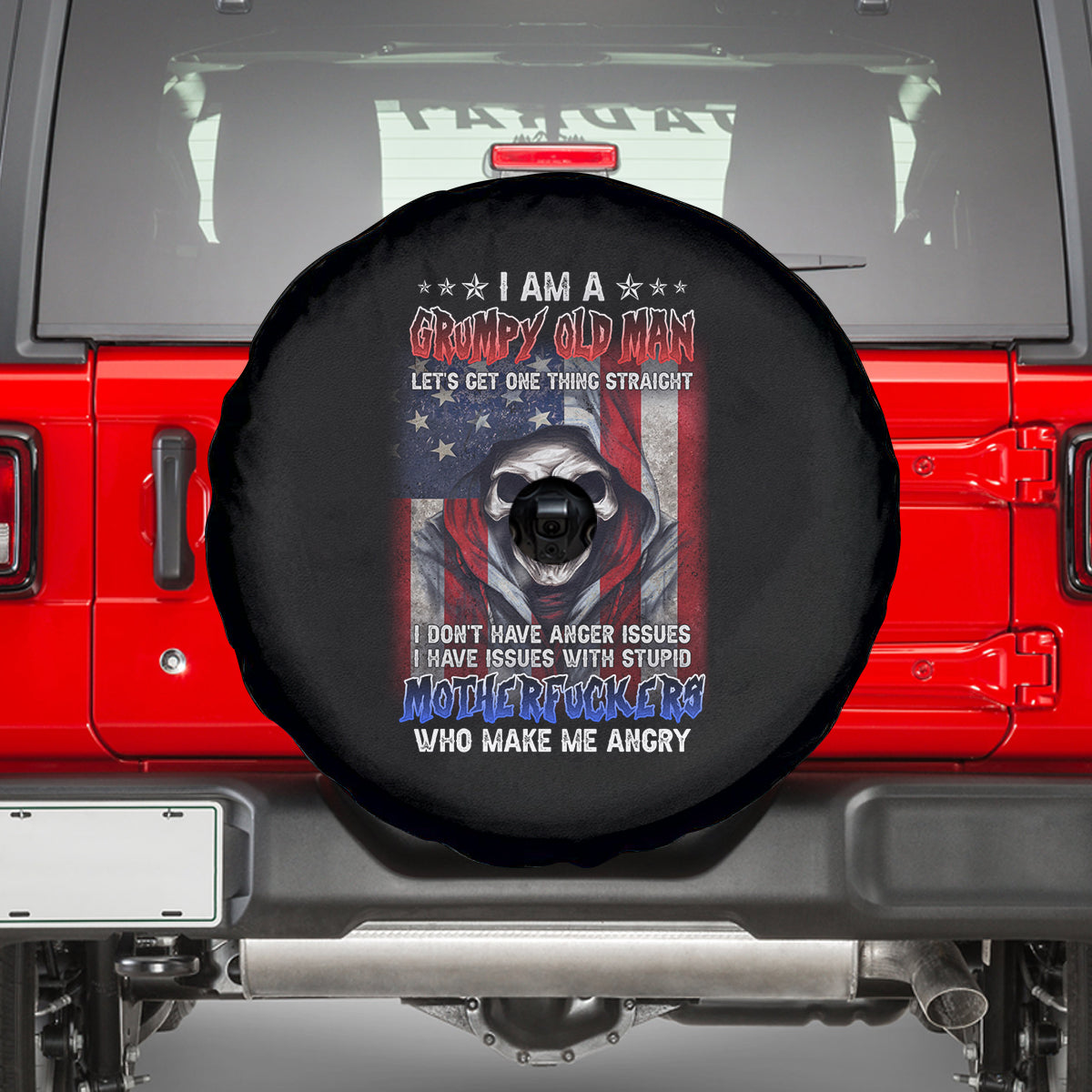 I Am A Grumpy Old Man Spare Tire Cover - Wonder Print Shop