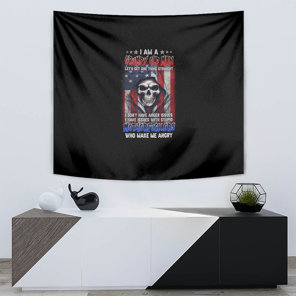 I Am A Grumpy Old Man Tapestry - Wonder Print Shop