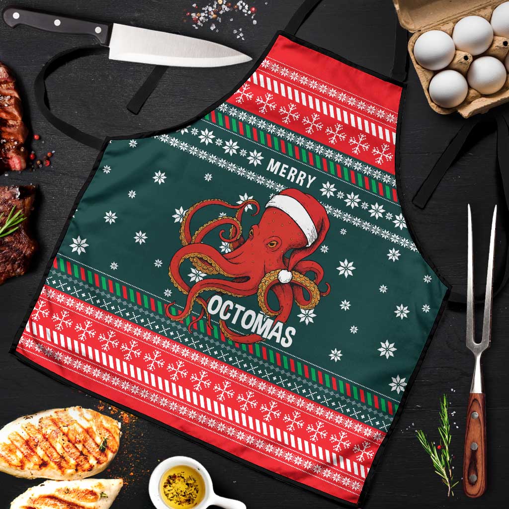 Merry Octomas Christmas Apron Xmas Holiday Patterns - Wonder Print Shop