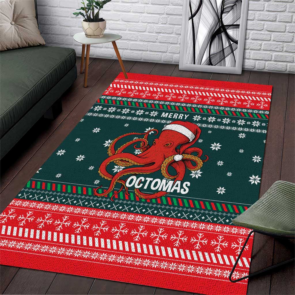 Merry Octomas Christmas Area Rug Xmas Holiday Patterns - Wonder Print Shop