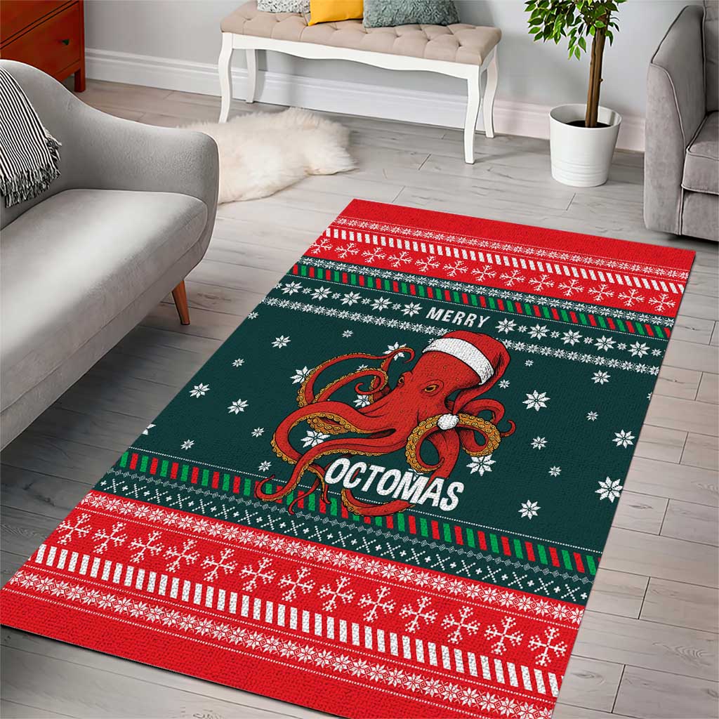 Merry Octomas Christmas Area Rug Xmas Holiday Patterns - Wonder Print Shop