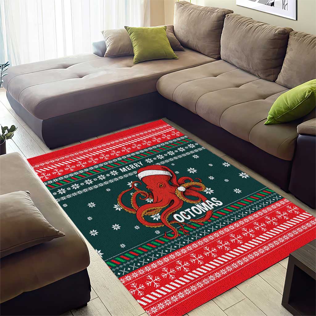Merry Octomas Christmas Area Rug Xmas Holiday Patterns - Wonder Print Shop