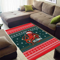 Merry Octomas Christmas Area Rug Xmas Holiday Patterns - Wonder Print Shop