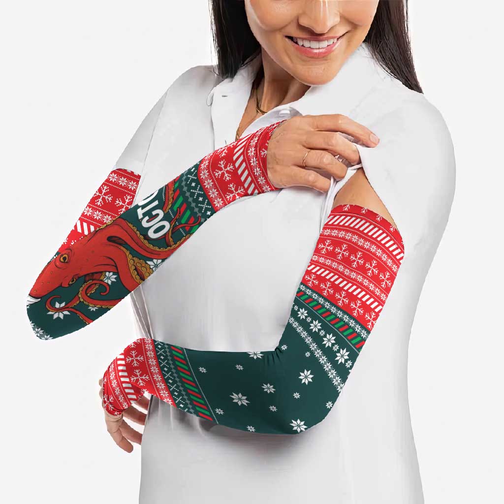 Merry Octomas Christmas Arm Sleeves Xmas Holiday Patterns - Wonder Print Shop