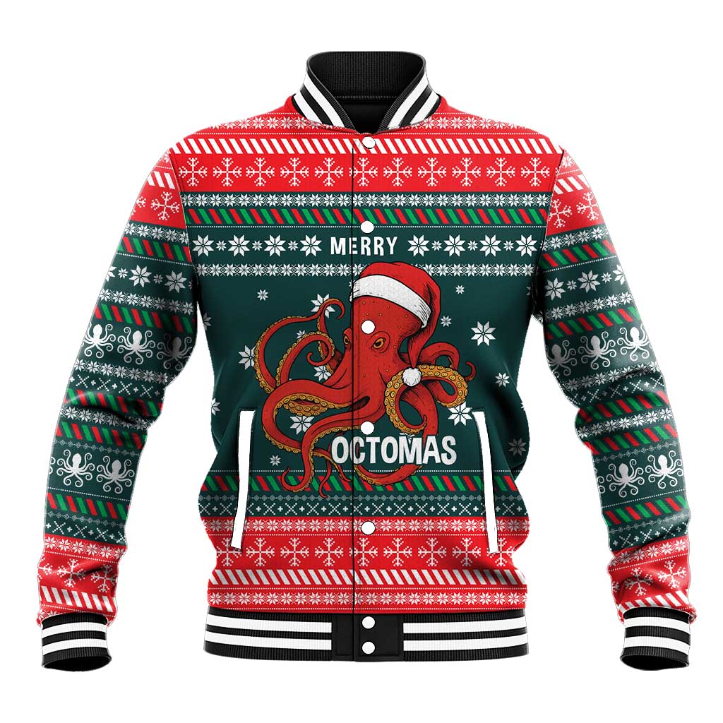 Merry Octomas Christmas Baseball Jacket Xmas Holiday Patterns - Wonder Print Shop
