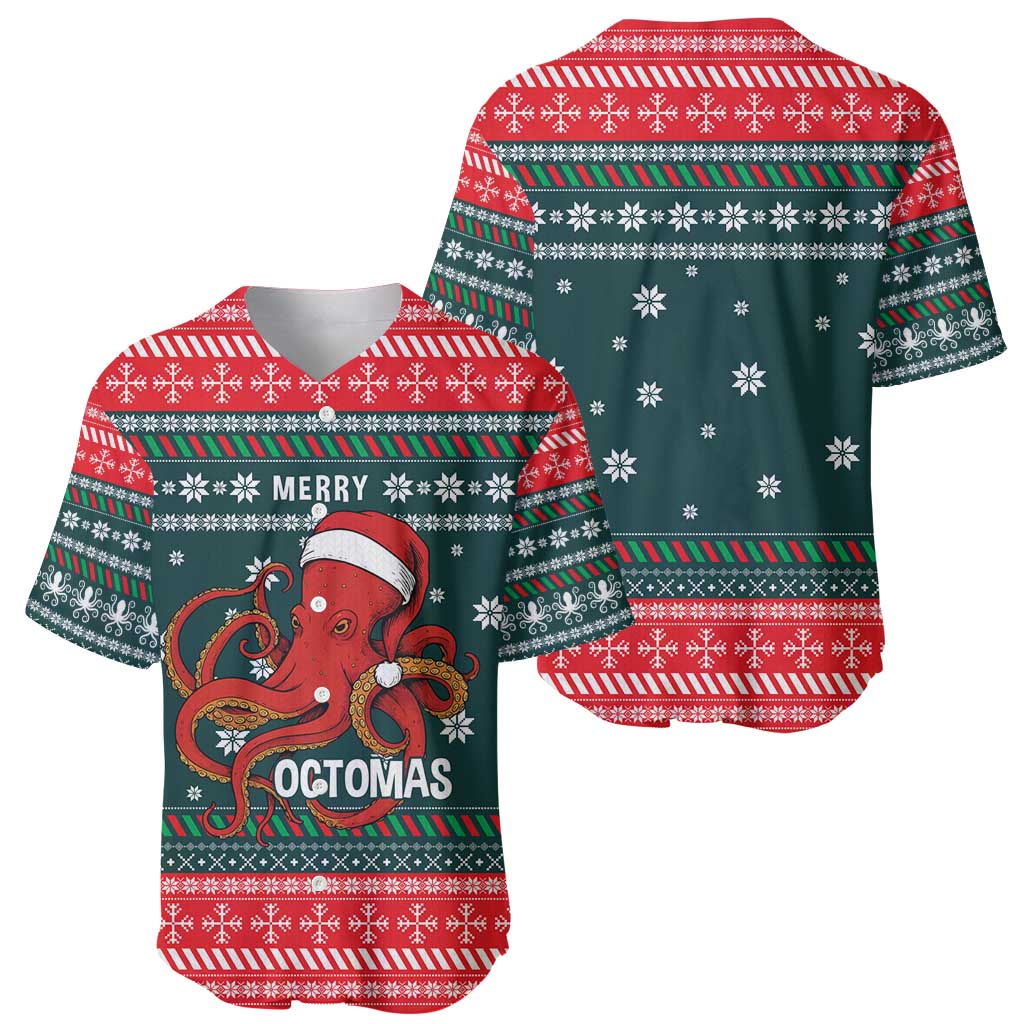 Merry Octomas Christmas Baseball Jersey Xmas Holiday Patterns - Wonder Print Shop