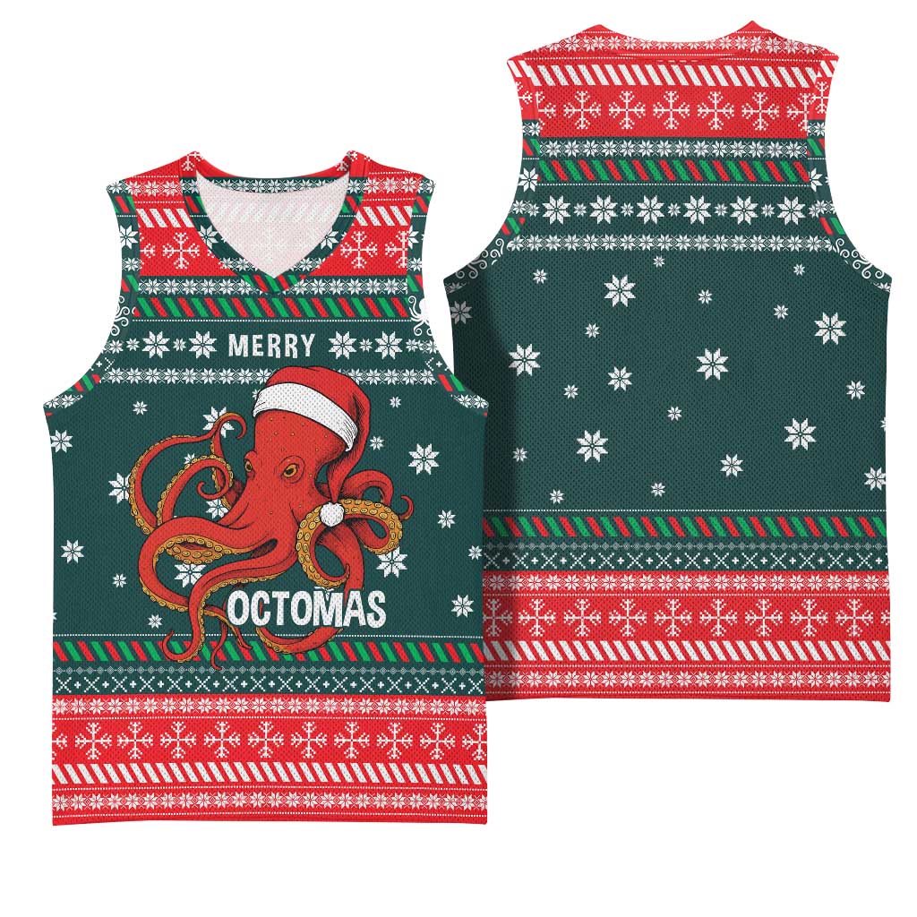 Merry Octomas Christmas Basketball Jersey Xmas Holiday Patterns - Wonder Print Shop