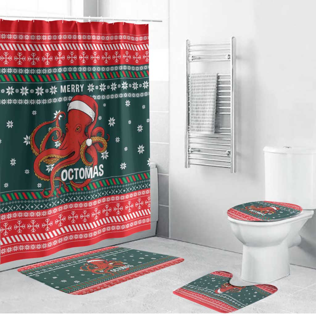 Merry Octomas Christmas Bathroom Set Xmas Holiday Patterns - Wonder Print Shop