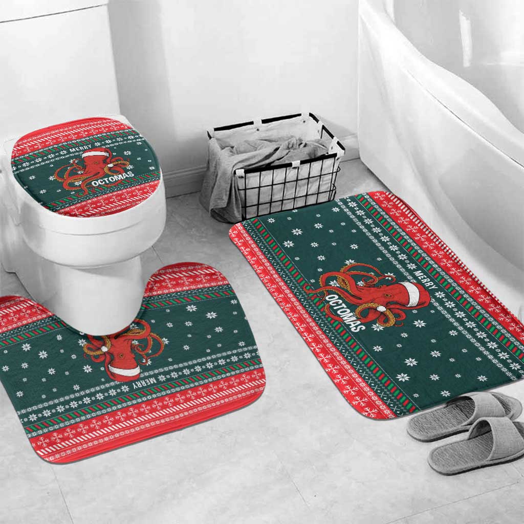 Merry Octomas Christmas Bathroom Set Xmas Holiday Patterns - Wonder Print Shop