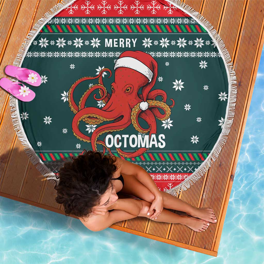Merry Octomas Christmas Beach Blanket Xmas Holiday Patterns - Wonder Print Shop