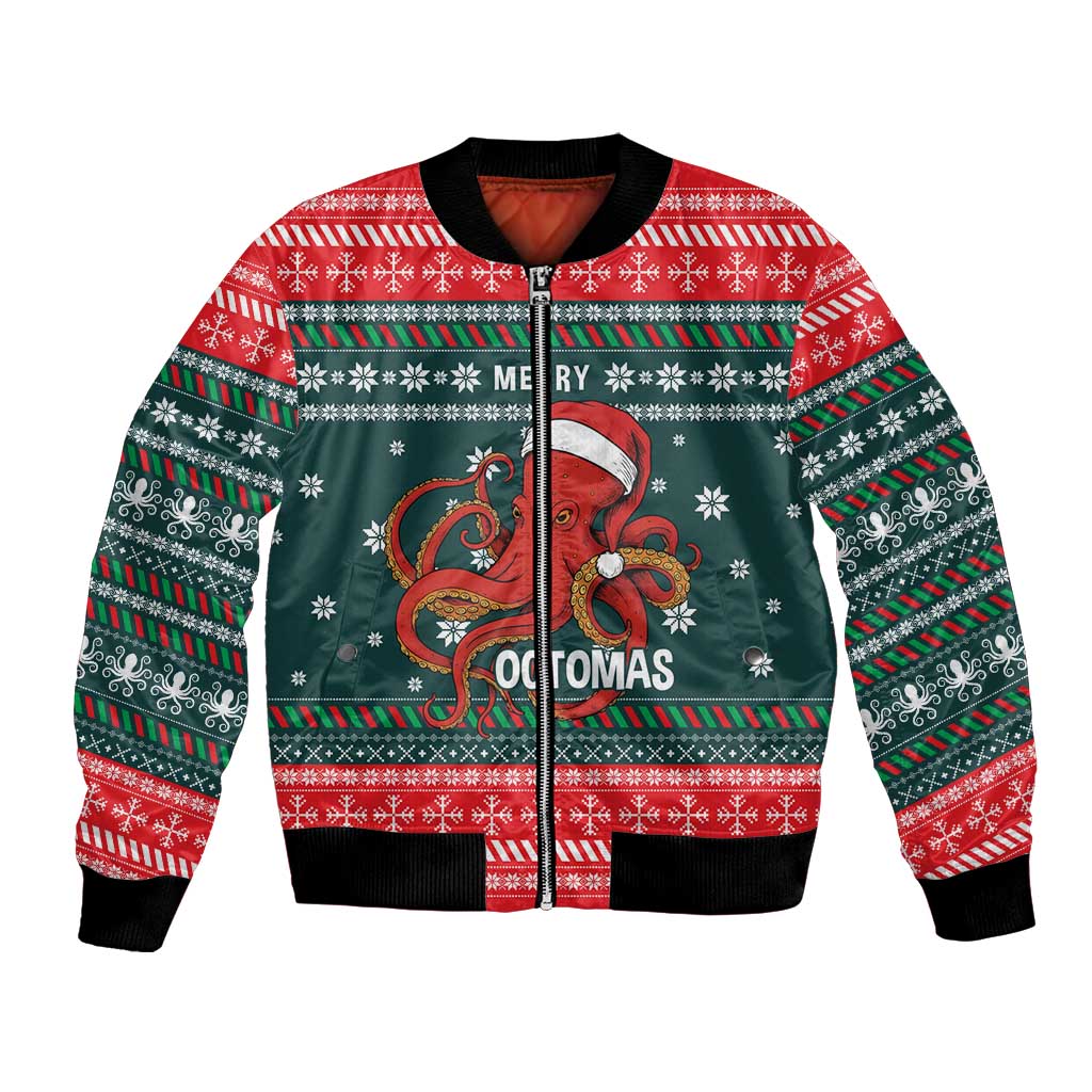 Merry Octomas Christmas Bomber Jacket Xmas Holiday Patterns - Wonder Print Shop