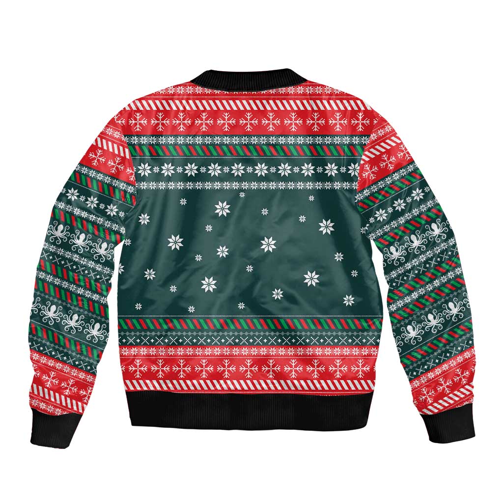 Merry Octomas Christmas Bomber Jacket Xmas Holiday Patterns - Wonder Print Shop
