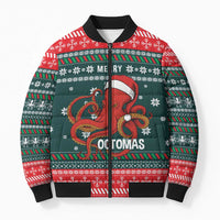 Merry Octomas Christmas Bomber Puffer Jacket Xmas Holiday Patterns - Wonder Print Shop