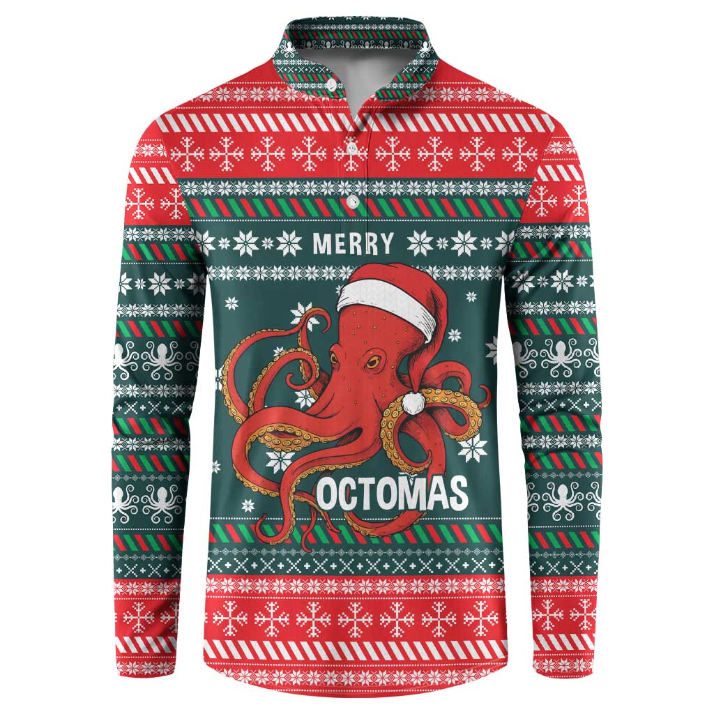 Merry Octomas Christmas Button Sweatshirt Xmas Holiday Patterns - Wonder Print Shop