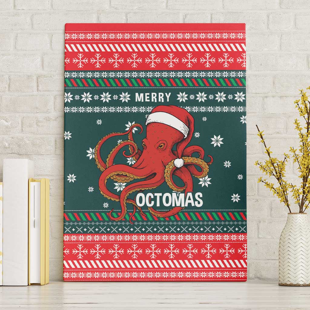 Merry Octomas Christmas Canvas Wall Art Xmas Holiday Patterns - Wonder Print Shop