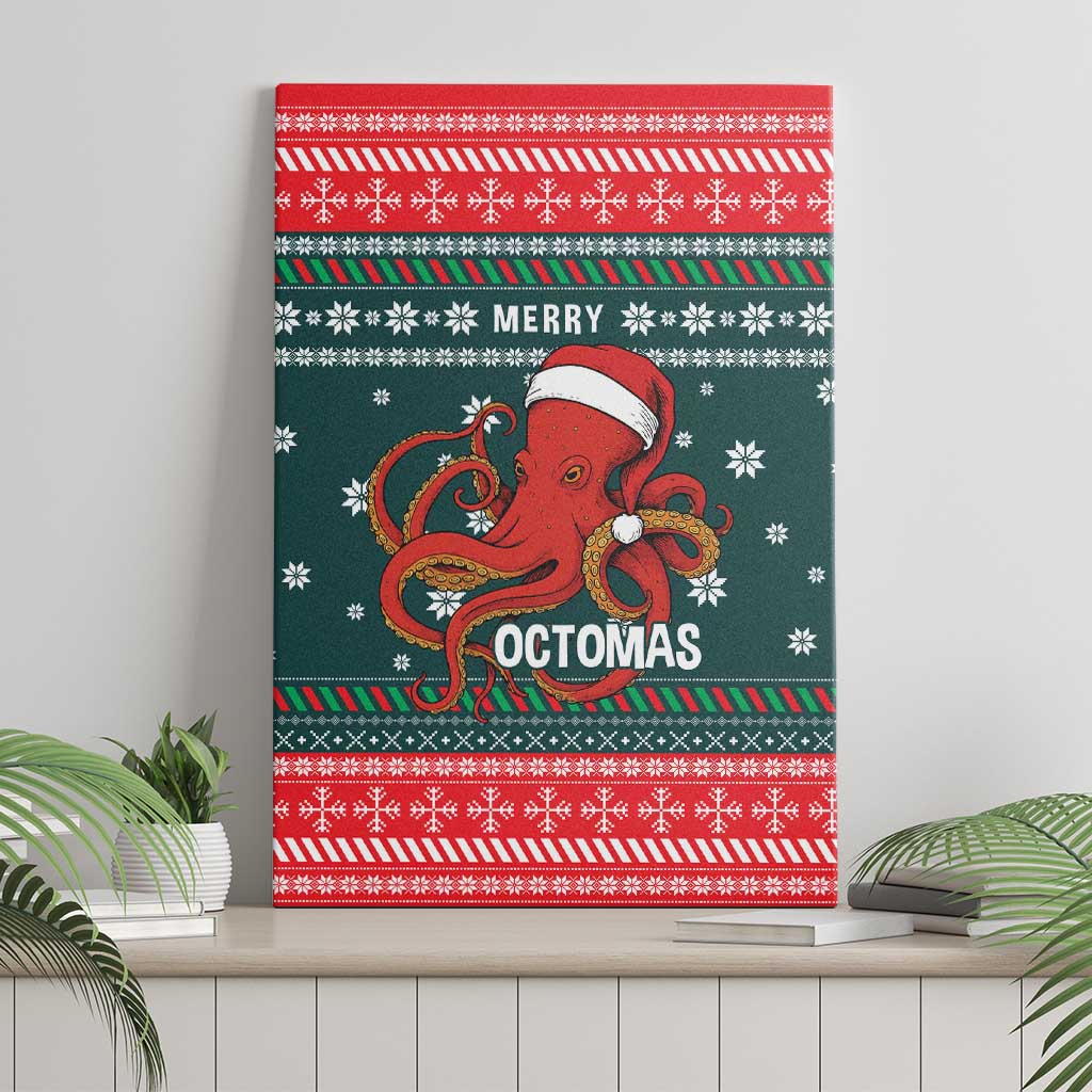Merry Octomas Christmas Canvas Wall Art Xmas Holiday Patterns - Wonder Print Shop