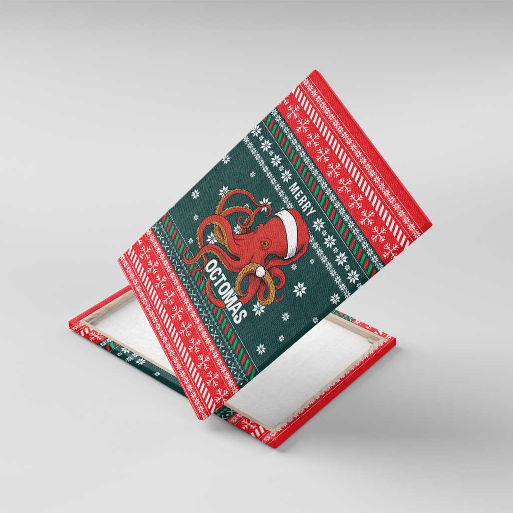Merry Octomas Christmas Canvas Wall Art Xmas Holiday Patterns - Wonder Print Shop
