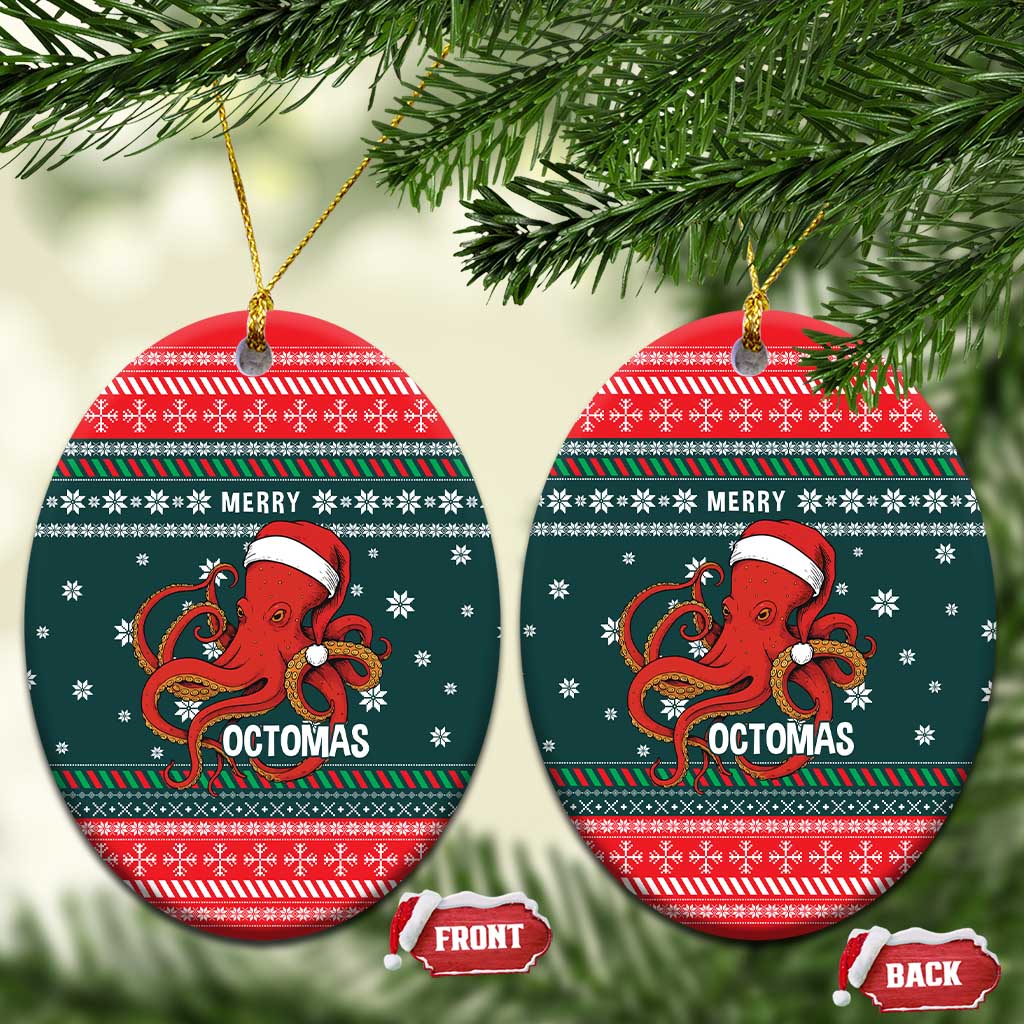 Merry Octomas Christmas Ceramic Ornament Xmas Holiday Patterns - Wonder Print Shop