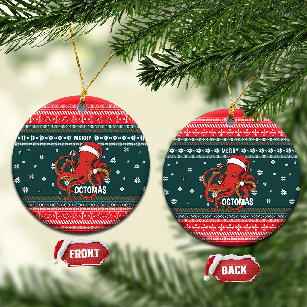 Merry Octomas Christmas Ceramic Ornament Xmas Holiday Patterns - Wonder Print Shop