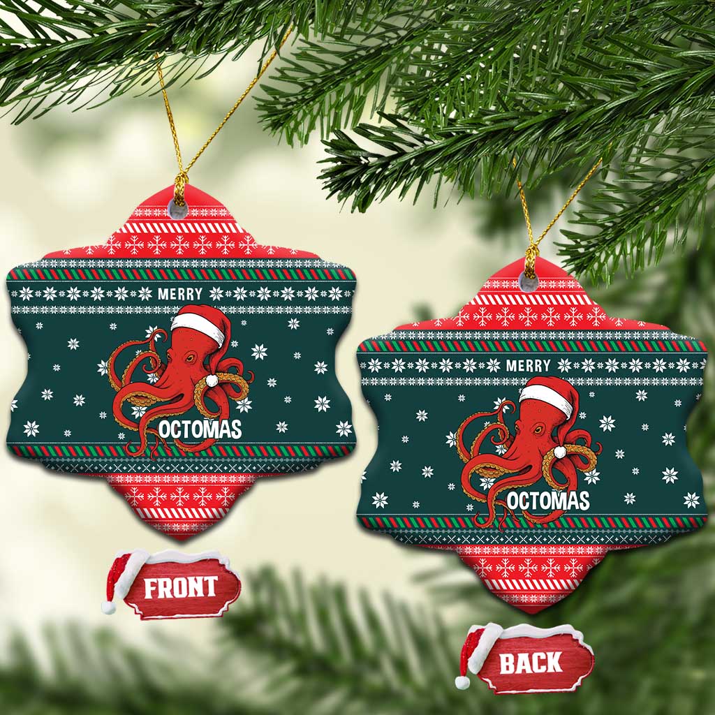 Merry Octomas Christmas Ceramic Ornament Xmas Holiday Patterns - Wonder Print Shop