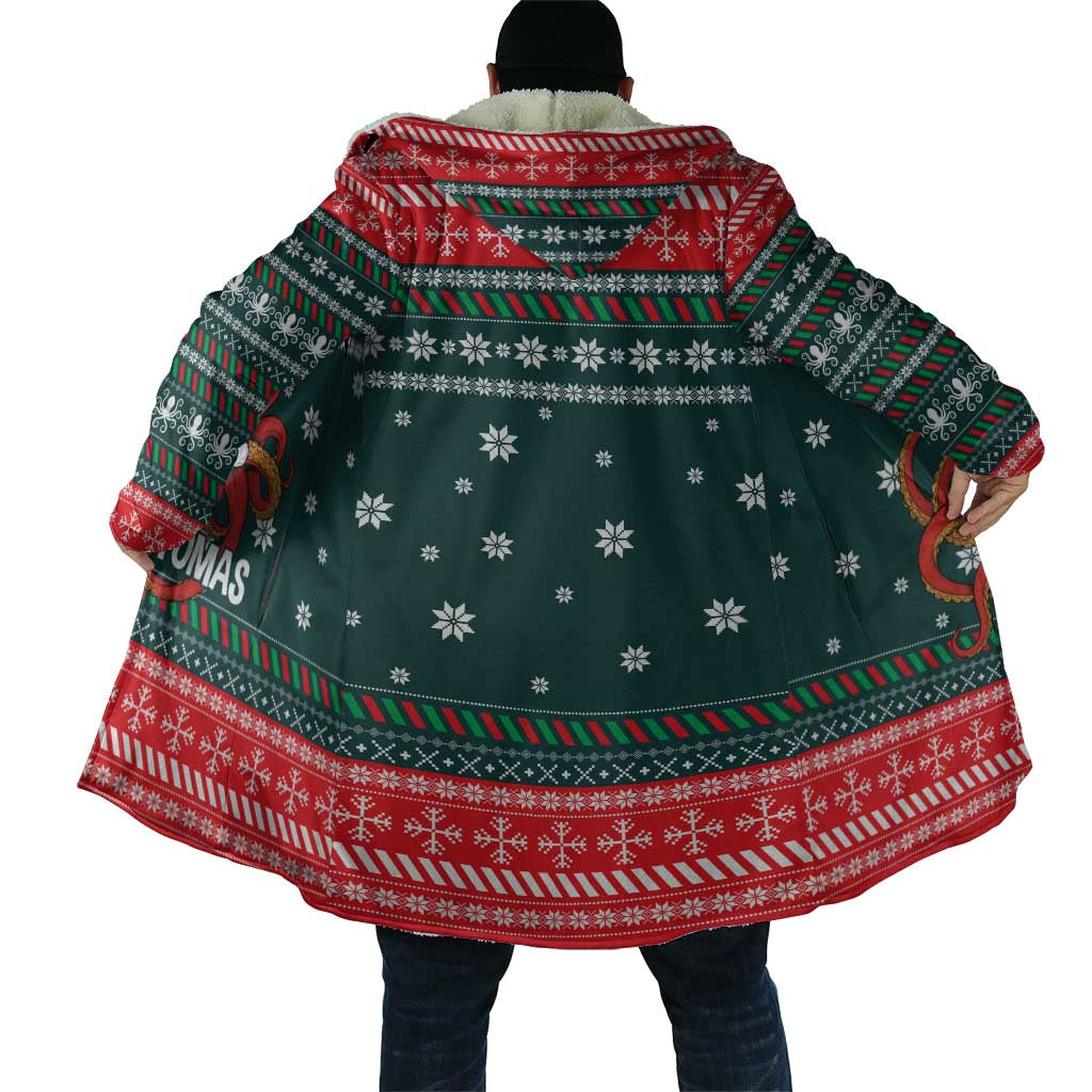 Merry Octomas Christmas Cloak Xmas Holiday Patterns - Wonder Print Shop