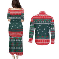 Merry Octomas Christmas Couples Matching Puletasi and Long Sleeve Button Shirt Xmas Holiday Patterns - Wonder Print Shop