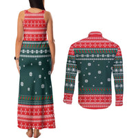 Merry Octomas Christmas Couples Matching Tank Maxi Dress and Long Sleeve Button Shirt Xmas Holiday Patterns - Wonder Print Shop