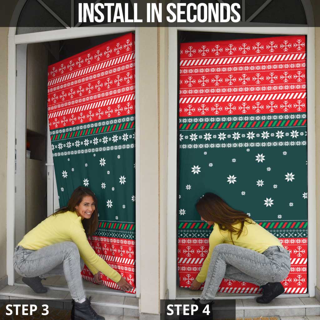 Merry Octomas Christmas Door Cover Xmas Holiday Patterns - Wonder Print Shop