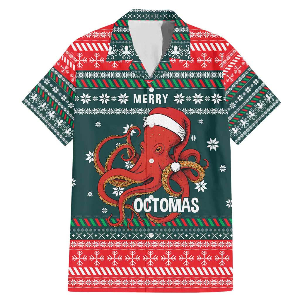 Merry Octomas Christmas Family Matching Mermaid Dress and Hawaiian Shirt Xmas Holiday Patterns - Wonder Print Shop