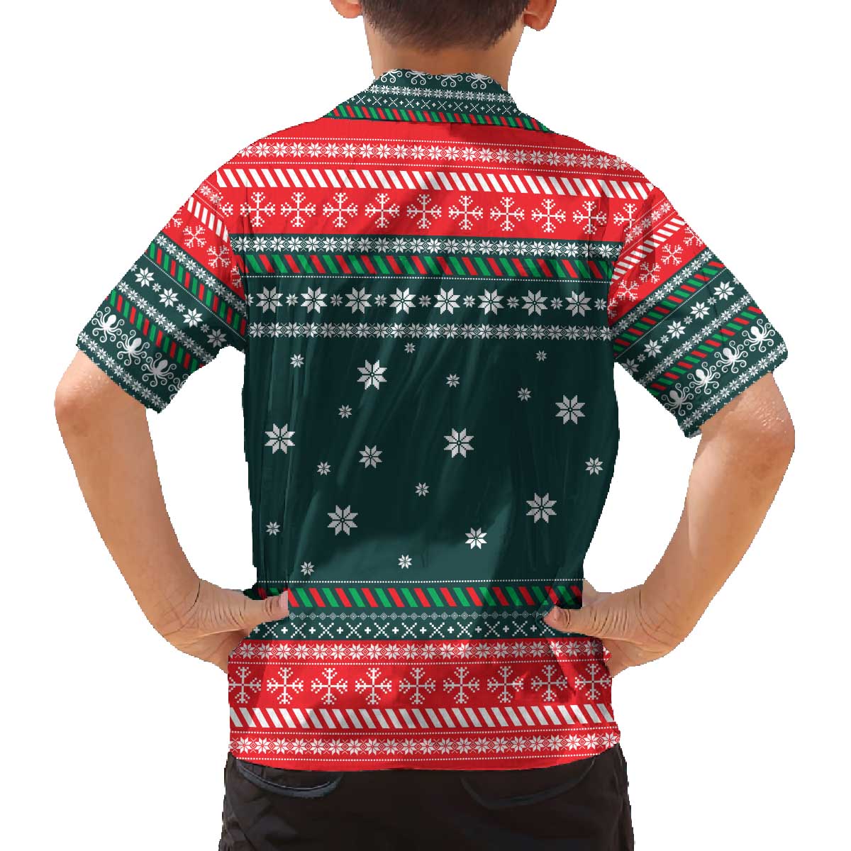 Merry Octomas Christmas Family Matching Off The Shoulder Long Sleeve Dress and Hawaiian Shirt Xmas Holiday Patterns - Wonder Print Shop