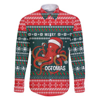 Merry Octomas Christmas Family Matching Off The Shoulder Long Sleeve Dress and Hawaiian Shirt Xmas Holiday Patterns - Wonder Print Shop