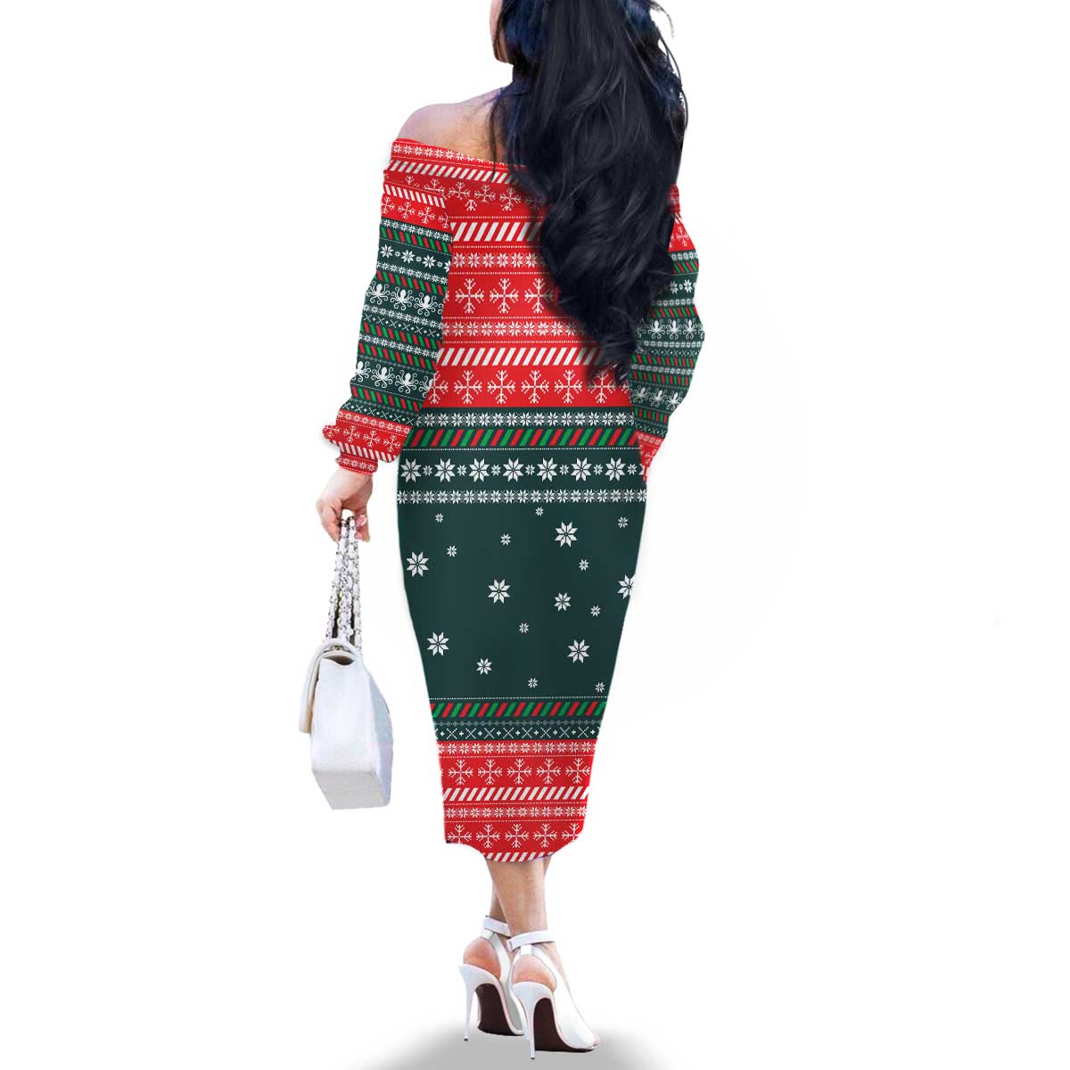 Merry Octomas Christmas Family Matching Off The Shoulder Long Sleeve Dress and Hawaiian Shirt Xmas Holiday Patterns - Wonder Print Shop