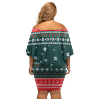 Merry Octomas Christmas Family Matching Off Shoulder Short Dress and Hawaiian Shirt Xmas Holiday Patterns - Wonder Print Shop