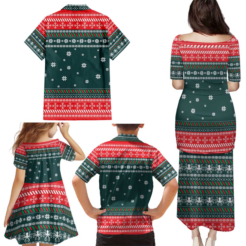 Merry Octomas Christmas Family Matching Puletasi and Hawaiian Shirt Xmas Holiday Patterns - Wonder Print Shop