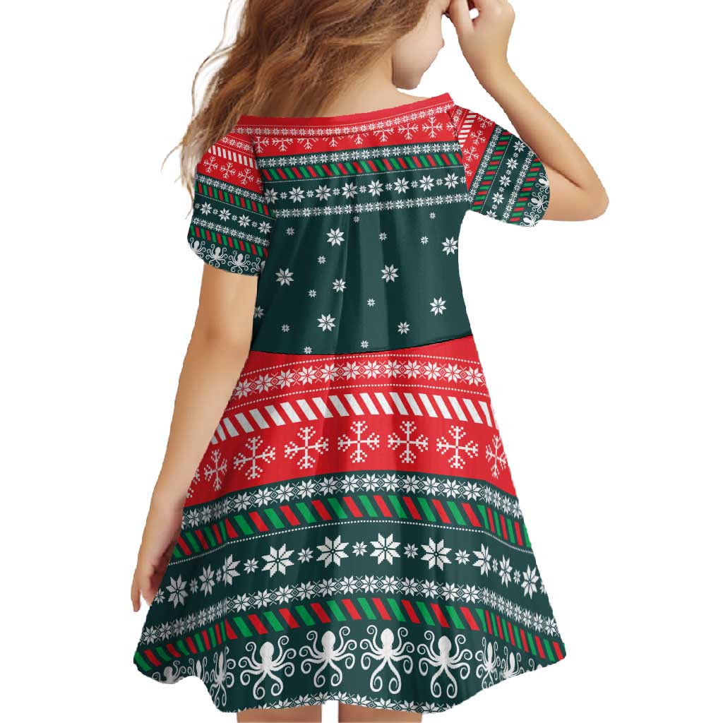 Merry Octomas Christmas Family Matching Short Sleeve Bodycon Dress and Hawaiian Shirt Xmas Holiday Patterns - Wonder Print Shop