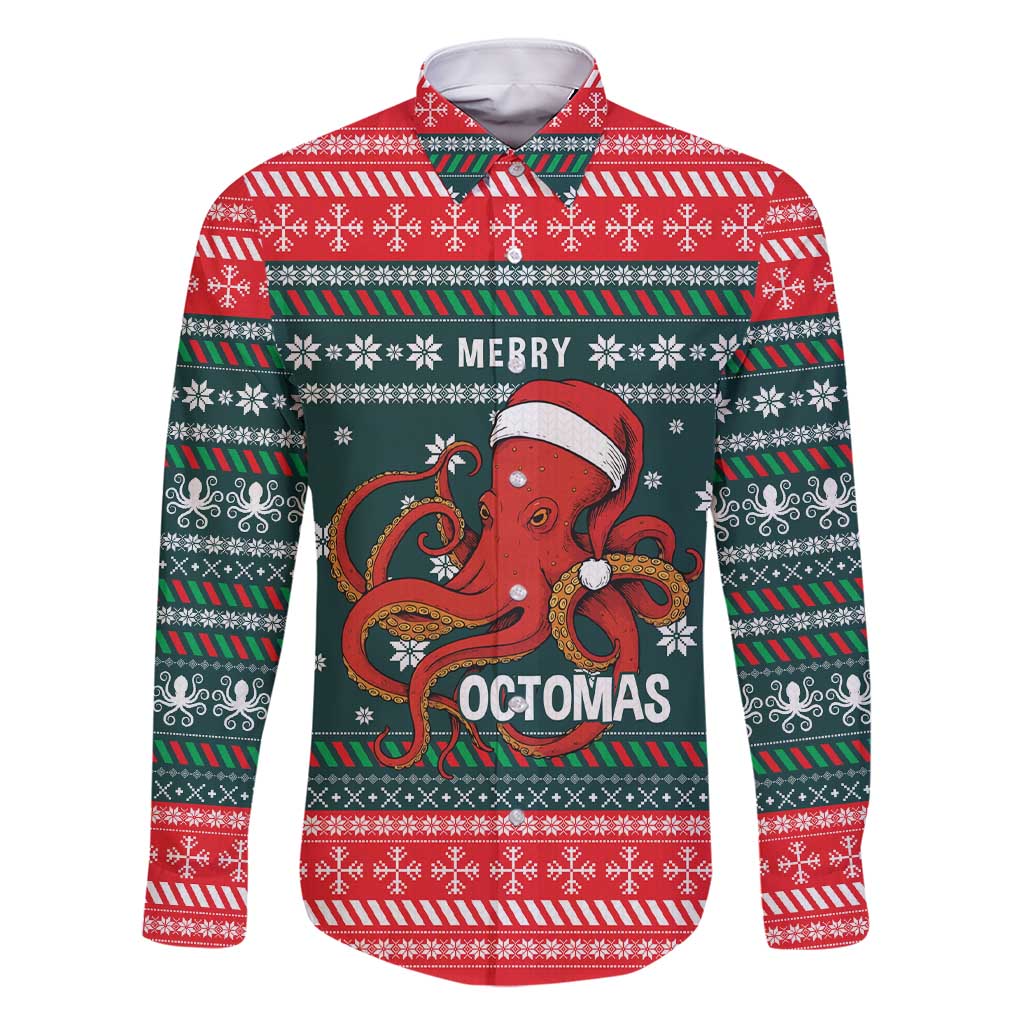 Merry Octomas Christmas Family Matching Short Sleeve Bodycon Dress and Hawaiian Shirt Xmas Holiday Patterns - Wonder Print Shop