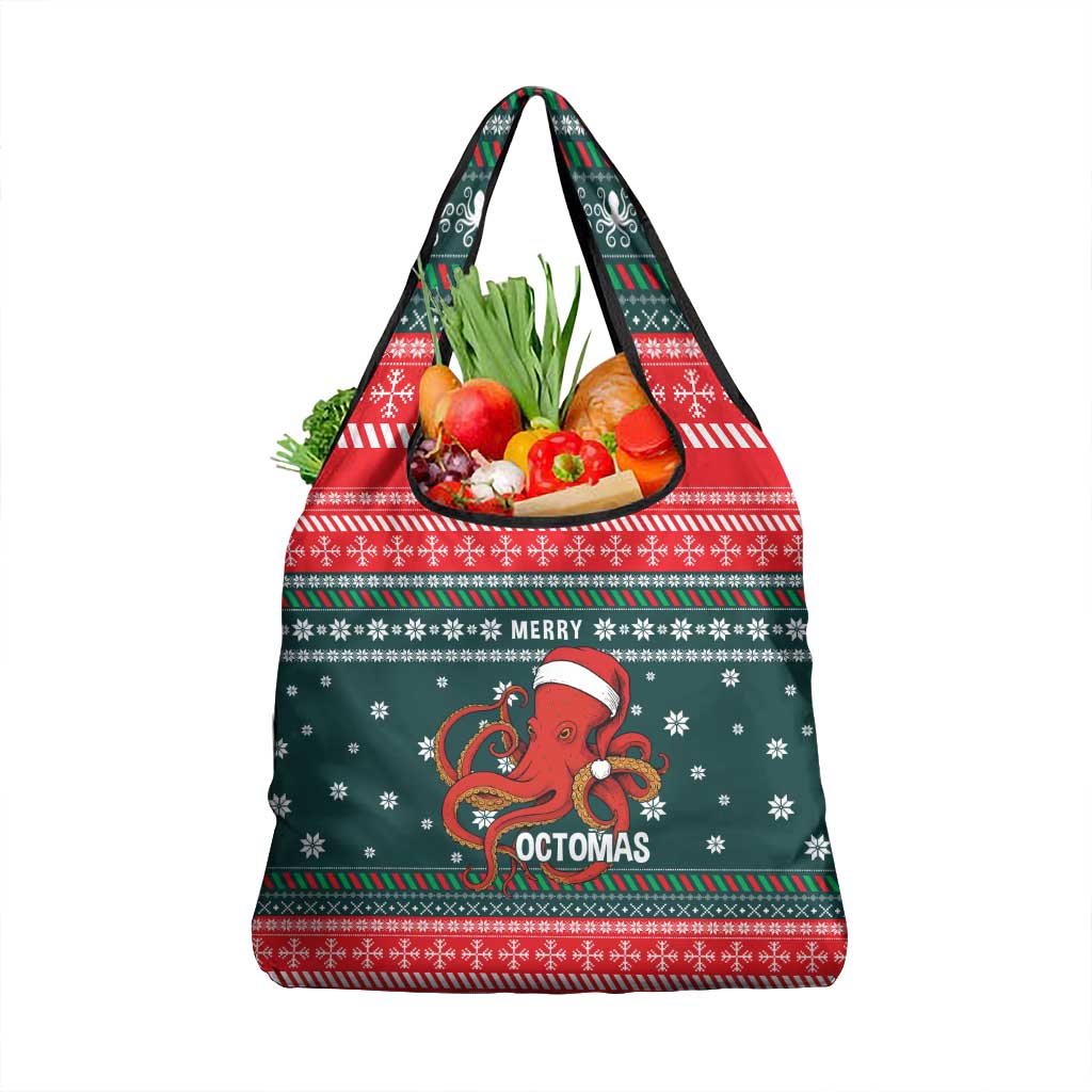 Merry Octomas Christmas Grocery Bag Xmas Holiday Patterns - Wonder Print Shop