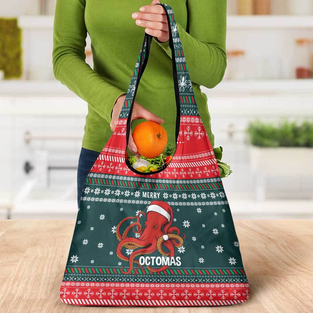 Merry Octomas Christmas Grocery Bag Xmas Holiday Patterns - Wonder Print Shop
