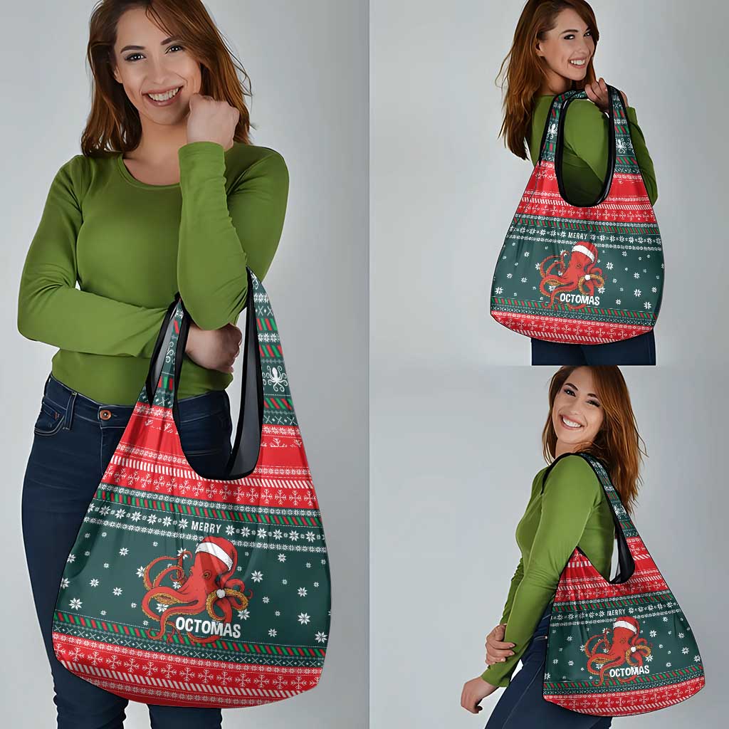 Merry Octomas Christmas Grocery Bag Xmas Holiday Patterns - Wonder Print Shop
