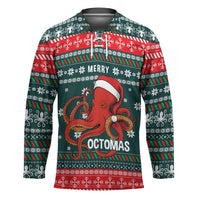 Merry Octomas Christmas Hockey Jersey Xmas Holiday Patterns - Wonder Print Shop
